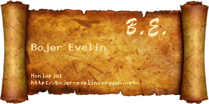 Bojer Evelin névjegykártya